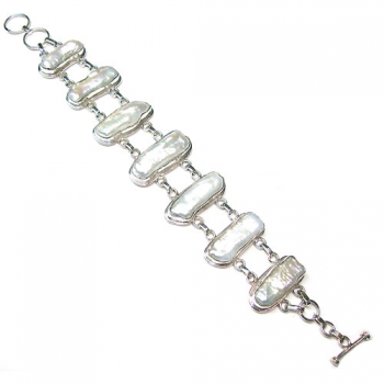 Pure silver white biwal pearl fashion bracelet